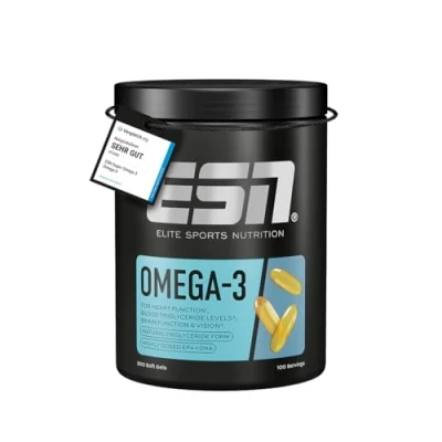 Abbildung von ESN Omega 3, 300 Kapseln, hochdosiertes EPA &amp; DHA, unterstützt Herz, Gehirn mehr, 1200 mg 900 DHA pro Portion, regelmäßig geprüft made in Germany