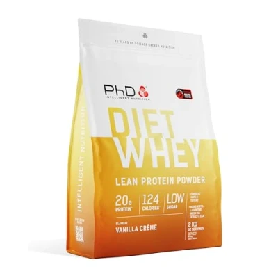 Abbildung von PhD Nutrition Diet Whey Protein Pulver, Diät High Schlankformel, Vanillecreme Eiweißpulver, 17g Eiweiß, 80 Portionen pro 2kg Beutel