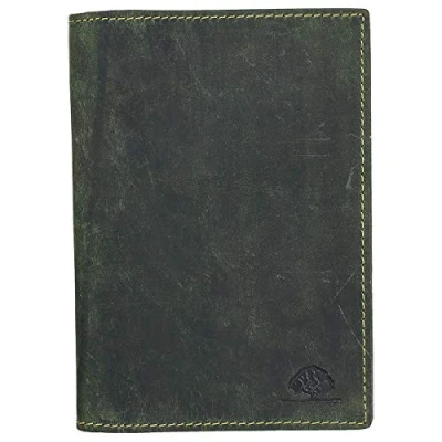 Abbildung von Greenburry Vintage Leder Ausweismappe 6 Fächer für Ausweis Dokumente olive