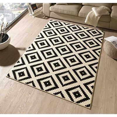Abbildung von HANSE Home Teppich »Raute«, rechteckig, 9 mm Höhe, Läufer, Kurzflor, Skandi, Raute, Wohnzimmer, Schlafzimmer, Flur