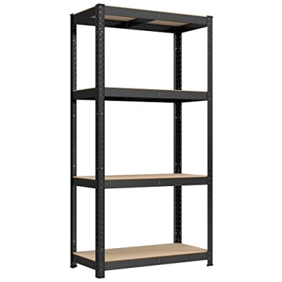 Abbildung von SONGMICS Schwerlastregal, Kellerregal, Lagerregal, 40 x 80 160 cm, Regal mit Stahlgestell, bis 520 kg belastbar, 4 verstellbare Ablagen, schwarz GLR044B01