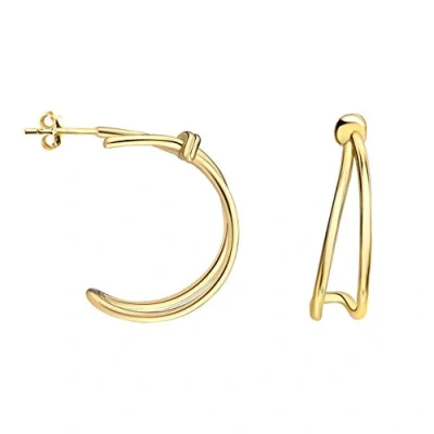 Abbildung von SOFIA MILANI Damen Ohrringe 925 Silber vergoldet/golden geöffnete Steck Creolen 21008