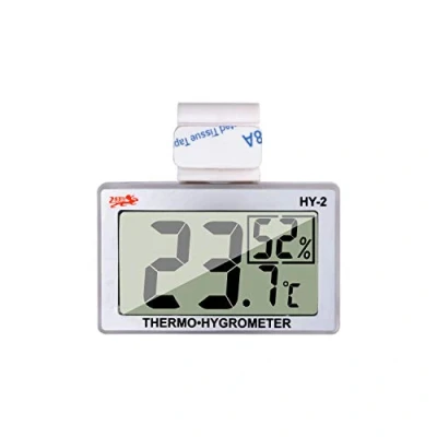 Abbildung von Gellvann Reptilien Thermometer, Luftfeuchtigkeits und Temperatursensor, digitales Hygrometer mit Haken, silberfarben