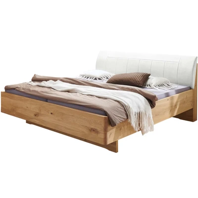 Abbildung von WIEMANN Holzbett »Cardiff, Bettgestell, Bettrahmen, teilmassiv, mit Polsterkopfteil« Belastbarkeit 110/220 Kg, 4 fache höhenverstellbar, MADE IN GERMANY, Fußteil aus Massivholz, verschiedene Größen