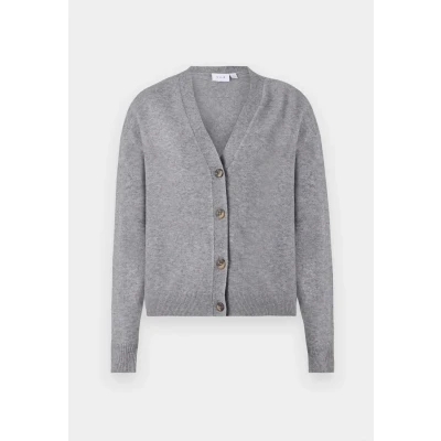 Abbildung von VILA Viril V NECK Cardigan Strickjacke, Damen, Größe: XS, Medium grey melange