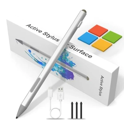 Abbildung von Surface Pen Stylus Stift für Microsoft Pro 11/9/8/7/6/5/4/3, Go 3/2/1 Laptop/Studio/Book 4/3/2/1 mit 4096 Druckempfindlichkeit, Palm Rejection, Zubehör