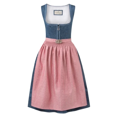 Abbildung von Stockerpoint Damen Roseline Midi Dirndl, blau Altrosa, 30