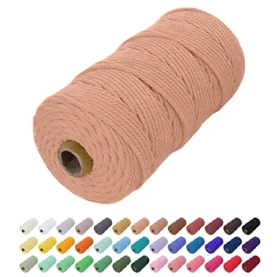 Abbildung von Uiopa Makramee Garn 2mm x 200m, Baumwollkordel Farbig Baumwollgarn Geflochten Baumwollseil, Natürliche Baumwollschnur für Wandbehang, Vorhang, Traumfänger, Hängepflanze, Deko (Ziegelrot)