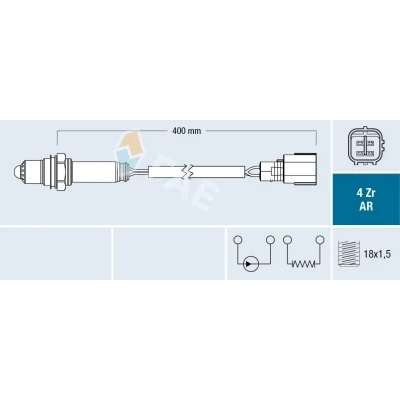 Abbildung von FAE 75619 Lambdasonde TOYOTA: RAV4 III Off Road, Avensis II Station Wagon