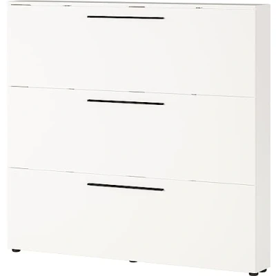 Abbildung von Germania Schuhschrank 2578 84 GW Utah, in Weiß, mit Platz für 18 Paar Schuhe, geringe Tiefe, ideal schmale Flure, 140 x 129 19 cm (BxHxT)