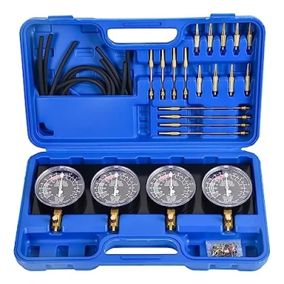 Abbildung von Kraftstoff Vakuum Vergaser Synchrontestgerät Synchrontester Vakuumprüfer 4 Zylinder Motorrad, Synchronuhren Synchronisieren Gerät Vergasersynchronisation Tester PKW Werkzeug