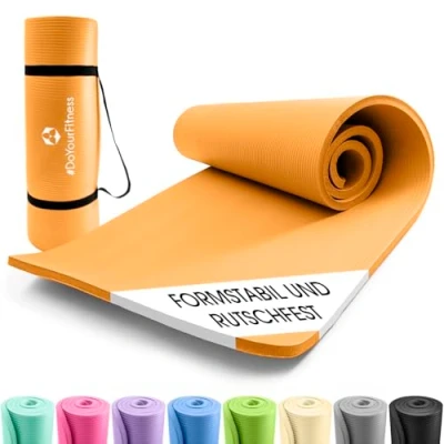 Abbildung von #DoYourFitness x World Fitness Fitnessmatte &quot;Yogini&quot; 183x61x1cm Phthalatfrei &amp; rutschfest Gymnastikmatte ideal für Yoga, Pilates, Fitness, Outdoor im Studio zu Hause Orange