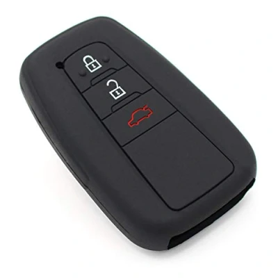 Abbildung von Schlüssel Hülle TE für 3 Tasten Auto Silikon Cover Schlüsselhülle Etui Schutzhülle (Schwarz)