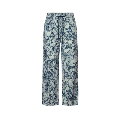 Abbildung von STREET ONE Damen 3716097 Gemusterte Wide Leg Hose, Arona Blue, 38W x 26L