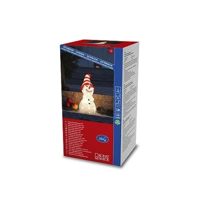 Abbildung von Konstsmide LED Acryl Schneemann, 32 warm weiße Dioden, 24V, Außen (IP44), 3,6W, weißes Kabel 6249 103