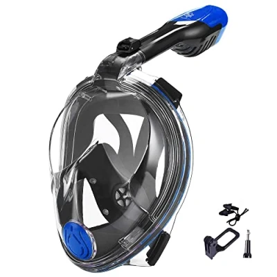 Abbildung von VILISUN Tauchmaske Vollgesichtsmaske, Müheloses Atmen Taucherbrille, Faltbare Schnorchelmaske Anti Fog und Leck Technologie mit 180 Sichtfeld Kamerahalter für Erwachsene