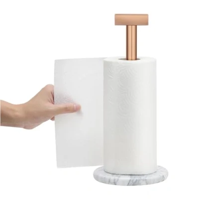 Abbildung von Navaris Küchenrollenhalter stehend mit Marmor Basis Papierhandtuchspender Halter Küchenrolle Edles Design Papierrollenhalter Halterung