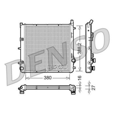 Abbildung von DENSO DRM21005 Kühler, Motorkühlung Aluminium 380 388 16 PEUGEOT: 207 Hatchback