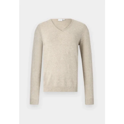 Abbildung von VILA Viril Vneck LS NOOS Strickpullover, Damen, Größe: XL, Natural melange