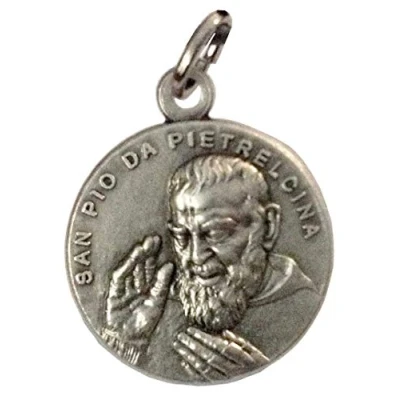 Abbildung von Medaille des Heiligen Pio von Pietrelcina (Vater Pio) Hochrelief 100 Made in Italy