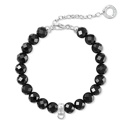 Abbildung von Thomas Sabo Damen Charm Armband Obsidian schwarz Club 925 Sterling Silber X0226 840 11 L18, 5v