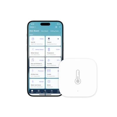 Abbildung von Aqara Temperatur und Feuchtigkeitssensor, Erfordert Hub, Zigbee, für Fernüberwachung Smart Home, Kabelloses Hygrometer Thermometer, Kompatibel mit Apple HomeKit, Alexa, IFTTT