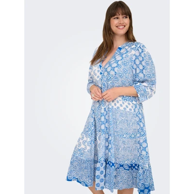 Abbildung von ONLY Carmakoma Carmilana Blusenkleid, Damen, Größe: 44, Princess blue