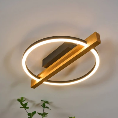 Abbildung von LED Deckenleuchte Tovak, pinie, Länge 39 cm, Holz