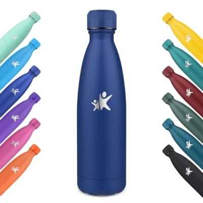 Abbildung von KollyKolla Thermosflasche 750ml, Trinkflasche Edelstahl Kohlensaeure Geeignet, Thermoskanne BPA frei, Isolierflasche Auslaufsicher, Wasserflasche für Fitness, Schule, Outdoor Dunkelblau
