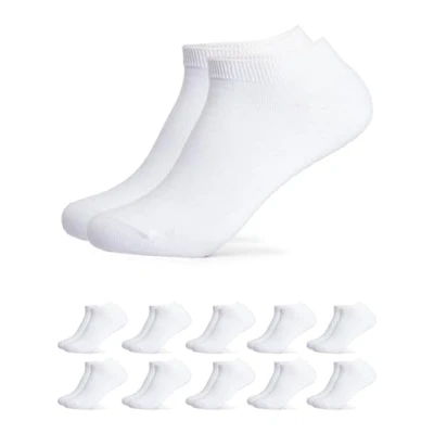 Abbildung von Occulto Herren 100% Baumwolle Sneaker Socken 10er Pack (Modell: Ingmar) Weiß 43 46