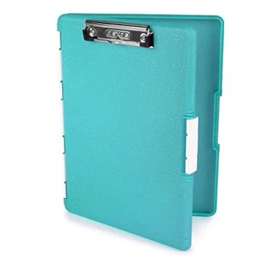 Abbildung von Dexas Slimcase 2 Klemmbrett mit seitlicher Ãffnung, 31,8 x 24,1 cm, Blaugrün Glitter