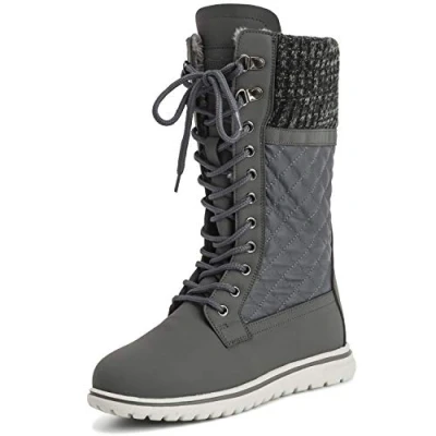 Abbildung von Polar Boot Damen Hoch Dauerhaft Kunstpelz Winter Regen Schnee Wasserdicht Draussen Kalb Stiefel 5 GRE38 AYC0539