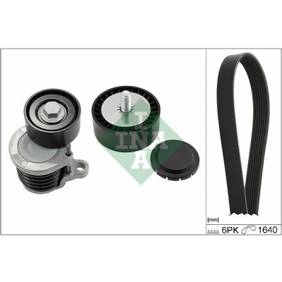 Abbildung von INA 529 0238 10 Keilrippenriemensatz Generatorfreilauf prüfen und ggf. erneuern MERCEDES BENZ: C Class T modell, Saloon, GLC Coupe