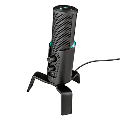Abbildung von Trust Gaming GXT 258 Fyru Streaming Mikrofon mit 4 Aufnahmecharakteristika, Latenzfreies Monitoring, LED, USB, für PC, Laptop, PS4, Podcast, Aufnahme, ASMR, YouTube, Twitch, Studio Schwarz