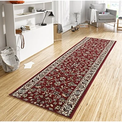Abbildung von Hanse Home Teppich Läufer Vintage 80x200cm Teppichläufer Weicher Kurzflor Retro Design für Flur, Schlafzimmer, Kinderzimmer, Badezimmer, Wohnzimmer, Küche Dekoläufer Rot
