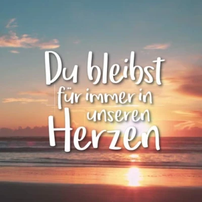 Abbildung von Du bleibst für immer in unseren Herzen: Schickes Kondolenzbuch zum Auslegen auf der Trauerfeier oder Beerdigung Erinnerungen festhalten und Anteilnahme aussprechen