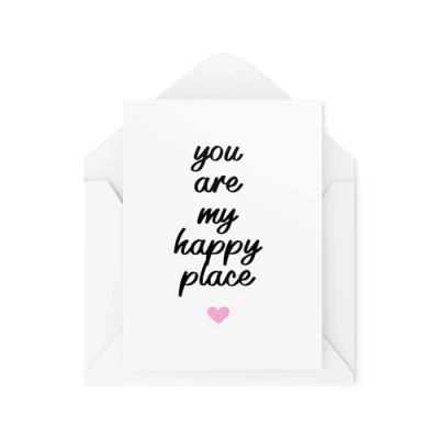 Abbildung von Tongue in Peach Romantische Karten Partner Dankeskarten You Are My Happy Place Thinking of Cards Freundin Freund Karte CBH2086