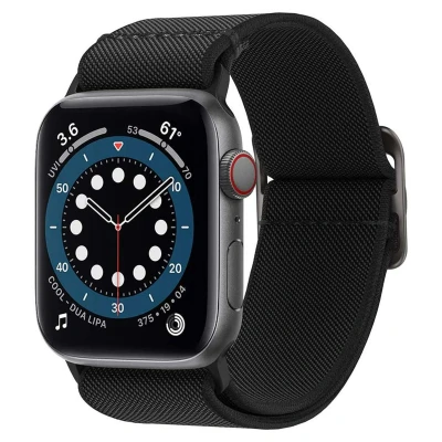 Abbildung von Spigen Lite Fit Armband Entwickelt für Apple Watch Ultra 2/1 49mm, Serie 10 46mm und 9/8/7/6/5/4/SE 45mm,44mm Schwarz