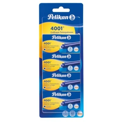 Abbildung von Pelikan 330894 Tintenpatronen 4001 königsblau, 4 Etui&#039;S mit 5 Großraum Patronen, 20 Stück