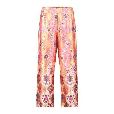 Abbildung von Cartoon Weitem BEIN Stoffhose, Damen, Größe: 38, Pink yellow