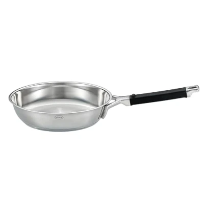 Abbildung von RÖSLE SILENCE PRO Bratpfanne Ø 20 cm, Hochwertige Edelstahl für Perfektes Scharf Anbraten von Steaks und Mehr, 18/10, Silberfarben/Schwarz, 39 x 21,5 8,5 cm