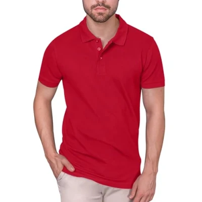 Abbildung von HRM Herren Heavy Stretch Polo, rot, Gr. 4XL I Premium Polo Shirt aus 95% Baumwolle &amp; 5% Elasthan Basic Polohemd bis 40C waschbar Hochwertige nachhaltige Kleidung Workwear