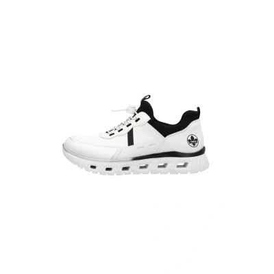 Abbildung von Rieker Damen Low Top Sneaker M6062, Frauen Halbschuhe,straßenschuhe,Strassenschuhe,Sportschuhe,Freizeitschuhe,Weiss Kombi (80),40 EU / 6.5 UK