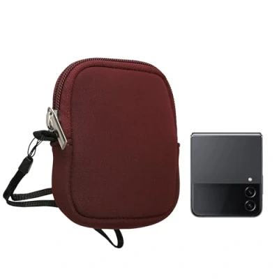 Abbildung von kwmobile Handytasche für Faltbare Smartphones XXS 3/3,5&quot; Neopren Hülle Bordeaux Violett XS Handy Tasche 10 x 8 2 cm Innenmaße Mini Geldbörse