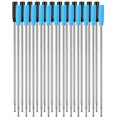 Abbildung von 24 Stück Austauschbare Kugelschreiberminen Glattes Schreiben 4,5 Zoll (11,6 cm) und 1 mm Medium Tip (Schwarz blau)