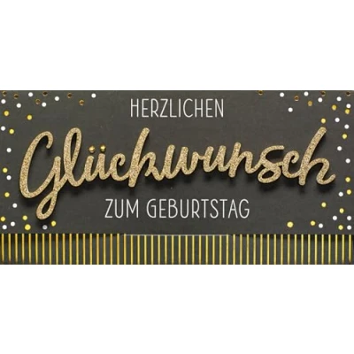 Abbildung von Perleberg Geburtstagskarte Lettering Surprise Herzlichen Glückwunsch 11 x 22 cm