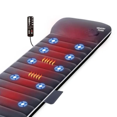 Abbildung von Snailax Memory Foam Massagematte mit Wärmefunktion, Vibration, 6 Therapieheizkissen,Ganzkörpermassagegerät zur Schmerzlinderung von Nacken, Rücken, Taille und Beinen,Geschenk