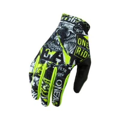Abbildung von O&#039;NEAL Fahrrad &amp; Motocross Handschuhe MX MTB DH FR Downhill Freeride Langlebige, Flexible Materialien, belüftete Handoberseite Matrix Glove Attack Unisex Schwarz Neon Gelb Größe S