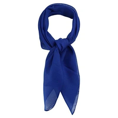 Abbildung von TigerTie Feines Damen Chiffon Nickituch in blau royal einfarbig Uni Größe 58 cm x Tuch Halstuch Schal