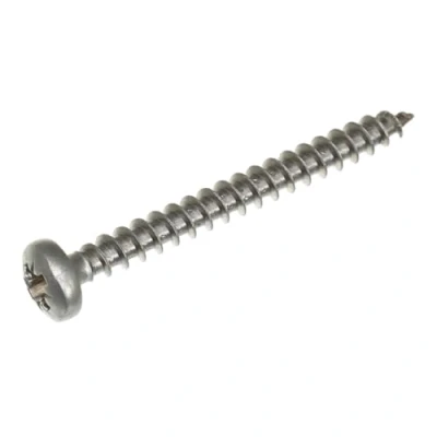 Abbildung von SECCARO Spanplattenschraube Halbrundkopf 4 x 40 mm, Edelstahl V2A VA A2, Holzschraube mit Vollgewinde, Kreuzschlitz/PZ, 200 Stück